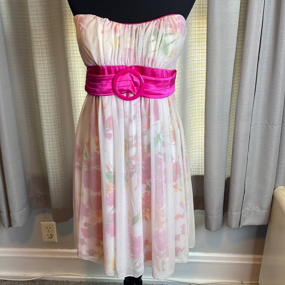 Dots Women’s Floral Strapless Summer Mini Dress  sz XL NWT